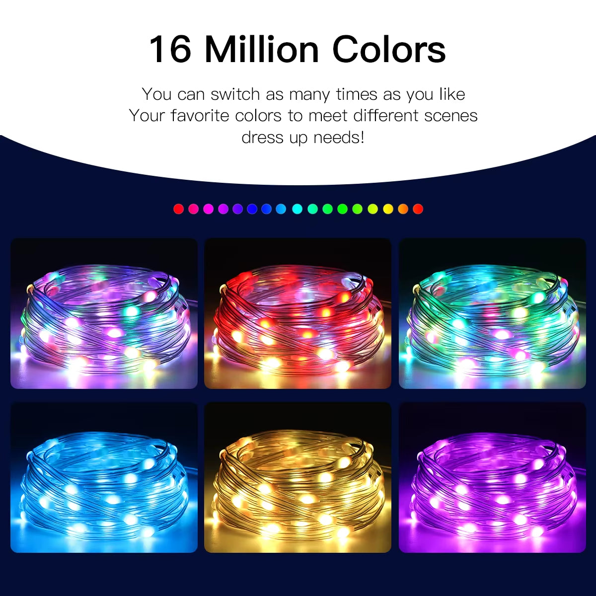 Dreamcolor RGB IC Led Strip WS2812B Smart Bluetooth Control Fairy String Lights Christmas Garland Waterproof Curtain Party Decor