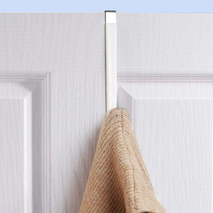 Over Door Hook White - 4Pack Soft Rubber Surface Design to Prevent Article Scratches,Single Door Hook for Bathroom,Kitchen,Bedroom,Cubicle,Shower Room Hanging Towel,Clothes,Pants,Shoe Bag,Coat