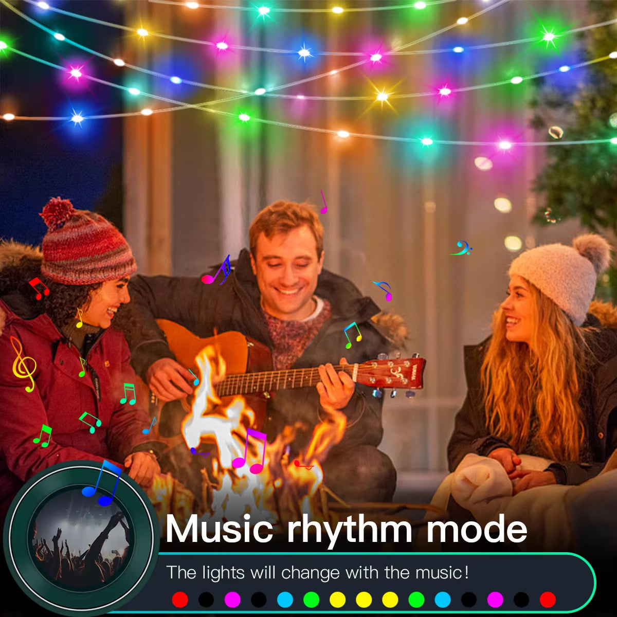 Dreamcolor RGB IC Led Strip WS2812B Smart Bluetooth Control Fairy String Lights Christmas Garland Waterproof Curtain Party Decor
