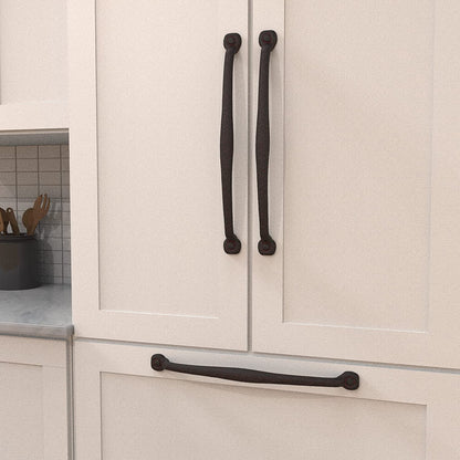 Solid Core Kitchen Cabinet Pulls, Luxury Cabinet Handles, Hardware for Doors & Dresser Drawers, 18 Inch Hole Center, Rustic Iron, Refined Rustic Collection
