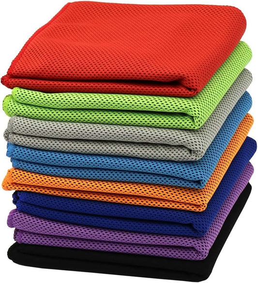 Cooling Towel 6 Pack, 36"X12" Cooling Towels for Neck and Face, Soft Microfiber Cooling Neck Wraps, Ice Sports Towel for Instant Cooling, Stay Cool for Yoga, Sport, Workout, Running, Camping, Golf